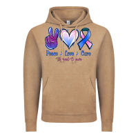 Vintage Coffee Peace love cure Thyroid Cancer Vintage Hoodie - NancyCooperArtShop