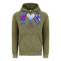 Vintage Olive Peace love cure Thyroid Cancer Vintage Hoodie - NancyCooperArtShop