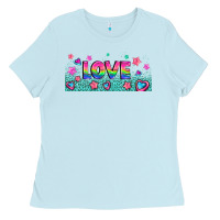 Baby Blue lgbt love with hearts and stars Ladies Tee - AdoDesignShop