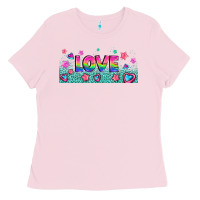 Bubblegum Pink lgbt love with hearts and stars Ladies Tee - AdoDesignShop