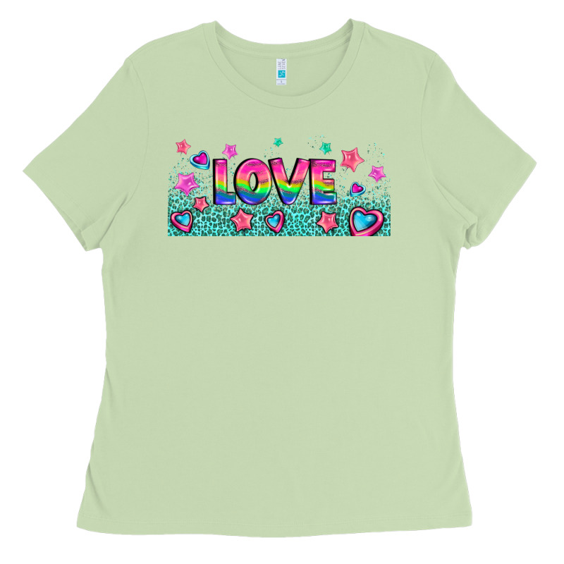 Lgbt Love With Hearts And Stars Ladies Tee by AdoDesignShop | Teevron