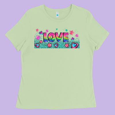 Lgbt Love With Hearts And Stars Ladies Tee Designed By Adodesignshop