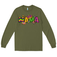 Army Green mama mardi gras Long Sleeve Tee - LillyAllenDesigns