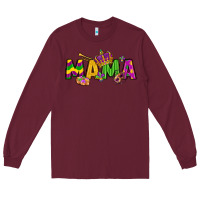 Burgundy mama mardi gras Long Sleeve Tee - LillyAllenDesigns