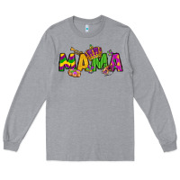 Heather Grey mama mardi gras Long Sleeve Tee - LillyAllenDesigns