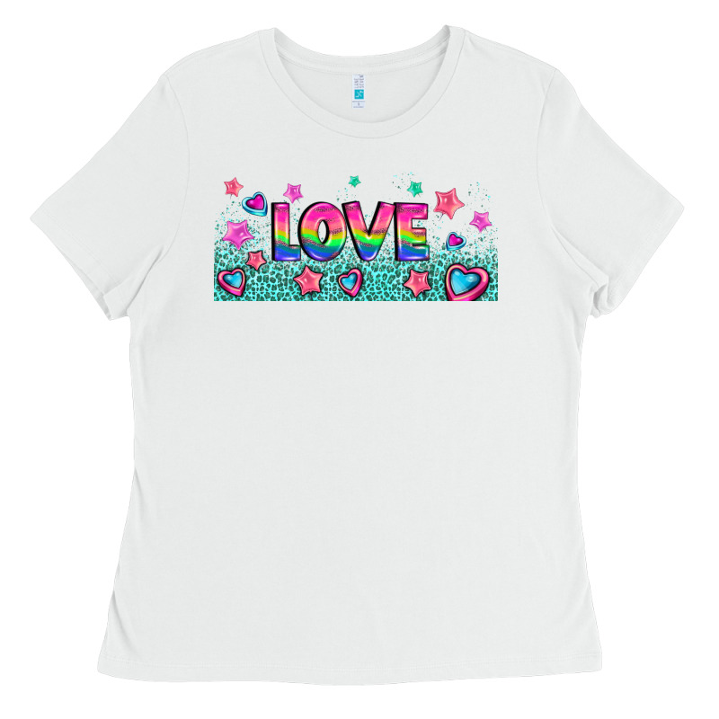 Lgbt Love With Hearts And Stars Ladies Tee by AdoDesignShop | Teevron