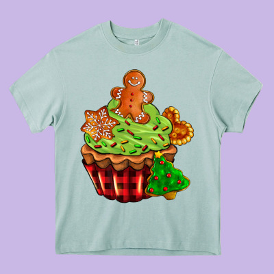 Christmas Cookie Cupcake Heavy Core Tee Designed By Adodesignshop