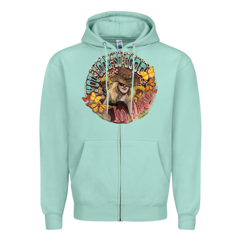 You Look So Good In Love Western Cowgirl Zipper Hoodie by HowdyJamesFarm | Teevron