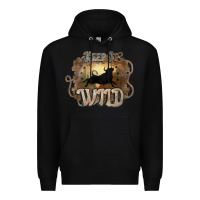 Black Keep it wild western bull Premium Hoodie - HowdyJamesFarm