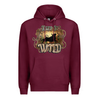 Burgundy Keep it wild western bull Premium Hoodie - HowdyJamesFarm