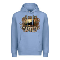 Colony Blue Keep it wild western bull Premium Hoodie - HowdyJamesFarm