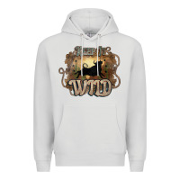 Dove Grey Keep it wild western bull Premium Hoodie - HowdyJamesFarm