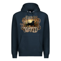 Navy Keep it wild western bull Premium Hoodie - HowdyJamesFarm