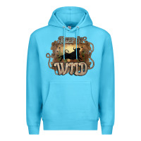 Ocean Blue Keep it wild western bull Premium Hoodie - HowdyJamesFarm