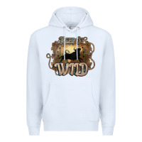 White Keep it wild western bull Premium Hoodie - HowdyJamesFarm