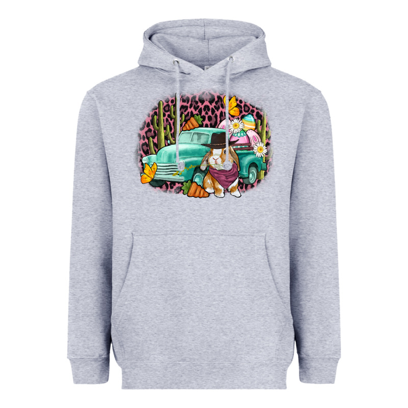 Western Rabbit Easter Day Heavyweight Hoodie by CowGirlArtShop | Teevron