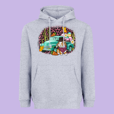 Western Rabbit Easter Day Heavyweight Hoodie Designed By Cowgirlartshop