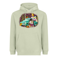 Matcha Western rabbit Easter Day Heavyweight Hoodie - CowGirlArtShop