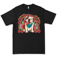 Black english bulldog floral rainbow Premium Tee - Artiststas