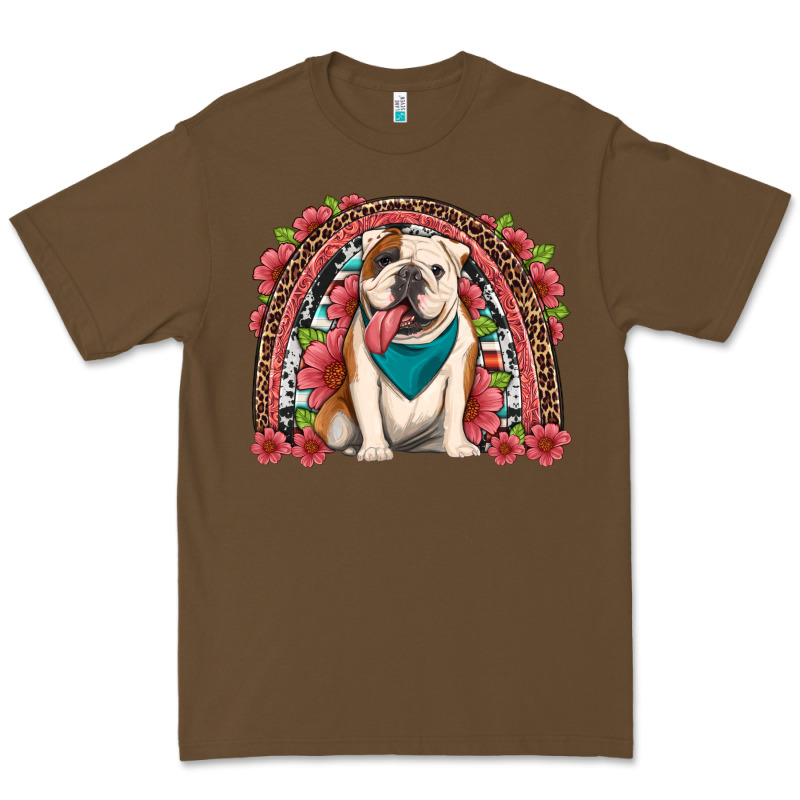 English Bulldog Floral Rainbow Premium Tee by Artiststas | Teevron