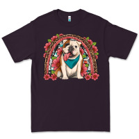 Plum english bulldog floral rainbow Premium Tee - Artiststas