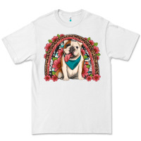 White english bulldog floral rainbow Premium Tee - Artiststas