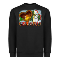 Black Christmas Snowman Heavyweight Sweatshirt - LillyAllenDesigns
