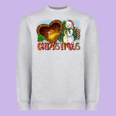 Christmas Snowman Heavyweight Sweatshirt Designed By Lillyallendesigns
