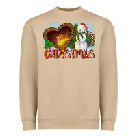 Mushroom Christmas Snowman Heavyweight Sweatshirt - LillyAllenDesigns