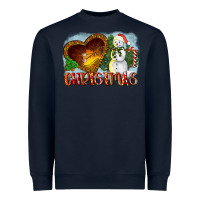 Navy Christmas Snowman Heavyweight Sweatshirt - LillyAllenDesigns