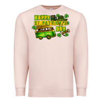 Pale Pink Camper Happy St. Patrick's Day Premium Sweatshirt - CowGirlArtShop