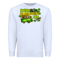 White Camper Happy St. Patrick's Day Premium Sweatshirt - CowGirlArtShop