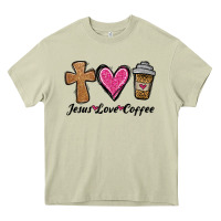 Mossy jesus love coffee Heavy Core Tee - Jasminsmagicworld