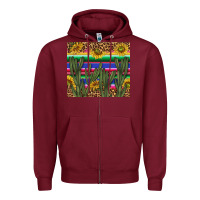 Burgundy western desert with leopard and sunflowers tumbler tbs Zipper Hoodie - TumblerDesignByShophia