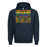 Navy western desert with leopard and sunflowers tumbler tbs Zipper Hoodie - TumblerDesignByShophia