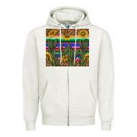 Oatmeal Heather western desert with leopard and sunflowers tumbler tbs Zipper Hoodie - TumblerDesignByShophia