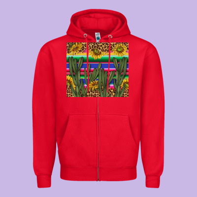 Western Desert With Leopard And Sunflowers Tumbler Tbs Zipper Hoodie Designed By Tumblerdesignbyshophia