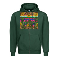 Sports Green western desert with leopard and sunflowers tumbler tbs Zipper Hoodie - TumblerDesignByShophia