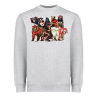 Heather Grey Christmas Bear Family Heavyweight Sweatshirt - LillyAllenDesigns