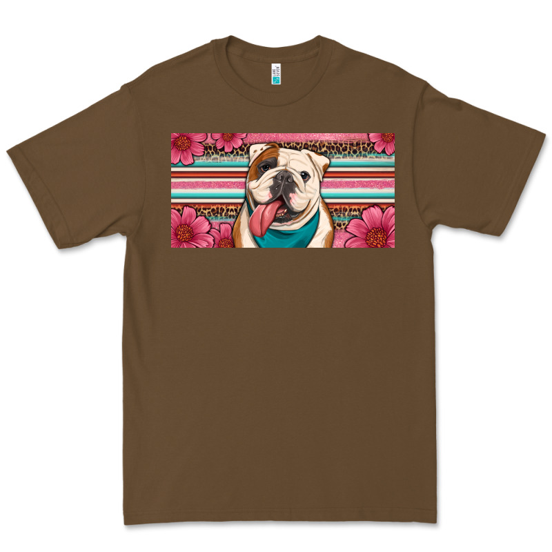 English Bulldog Floral License Plate Premium Tee by Artiststas | Teevron