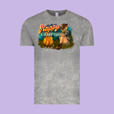 Happy Camping Vintage Tee Designed By Nancycooperartshop