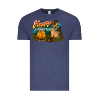Vintage Denim happy camping Vintage Tee - NancyCooperArtShop