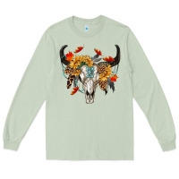 Matcha Fall Bull Skull Long Sleeve Tee - RanaPortraitStore