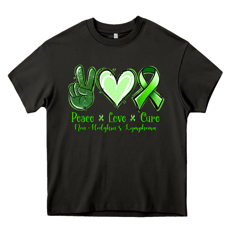 Peace Love Cure Non Hodgkin's Lymphoma Heavy Core Tee by Jasminsmagicworld | Teevron