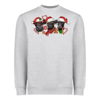 Heather Grey Christmas Black Angus Cows Heavyweight Sweatshirt - LillyAllenDesigns