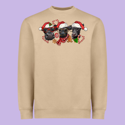Christmas Black Angus Cows Heavyweight Sweatshirt Designed By Lillyallendesigns