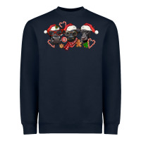 Navy Christmas Black Angus Cows Heavyweight Sweatshirt - LillyAllenDesigns