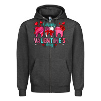 Charcoal Heather Happy Valentine's Day with teeth Valentine's Day Zipper Hoodie - HowdyJamesFarm