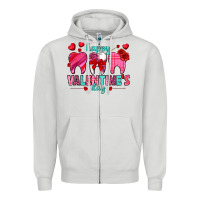 Dove Grey Happy Valentine's Day with teeth Valentine's Day Zipper Hoodie - HowdyJamesFarm