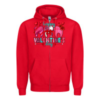 Red Happy Valentine's Day with teeth Valentine's Day Zipper Hoodie - HowdyJamesFarm